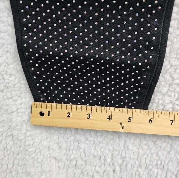 🆕️Pistola Embellished Rhinestone High-Rise Straight Legged Black Jeans Size 24 - Picture 8 of 11